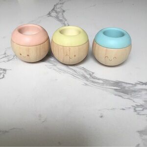 PlanToys Wooden Sensory Tumbling Wood Baby Toy Mirror Rattle Soft Thailand